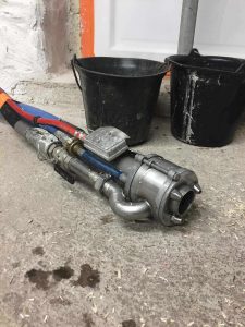 projection de chanvre