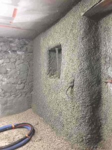 projection de chanvre