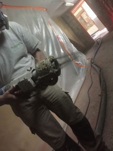 projection de chanvre