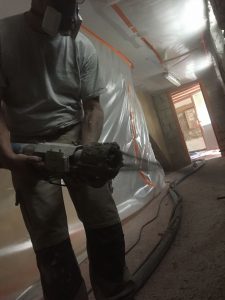 projection de chanvre