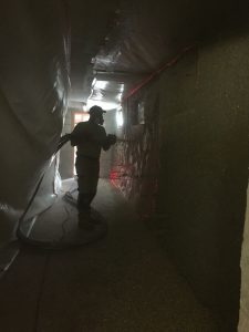 projection de chanvre