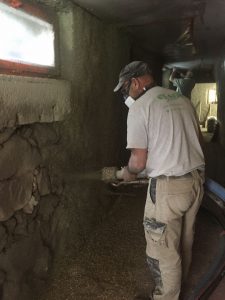 projection de chanvre