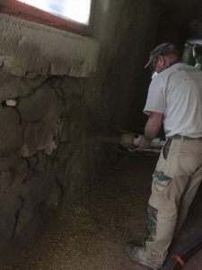 projection de chanvre