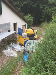 projection de chanvre