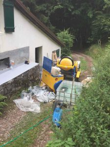 projection de chanvre